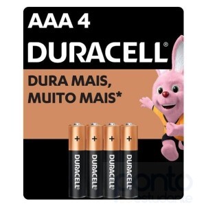 Pilha Alcalina Palito AAA c/4 - Duracell