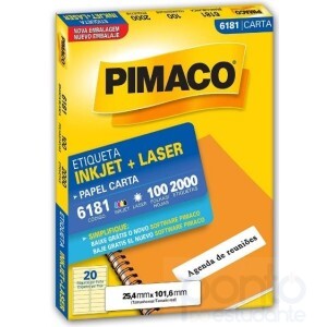 Etiqueta InkJet+Laser Carta 25,4mm x 101,6mm 6181 - Pimaco