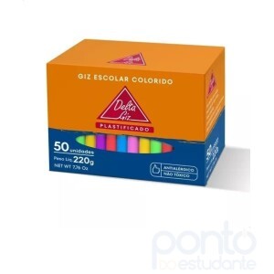 Giz Escolar Colorido 50 unidades - Delta Giz