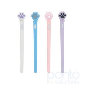 Caneta Esferográfica Pet Patinhas Com Luz Colorida Led 0,5 M