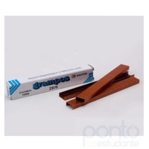 Grampo 26/6 Bacchi Cobreado Caixa Com 1000 Un