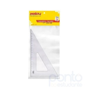 Esquadro Escolar Poliestireno 60° Waleu