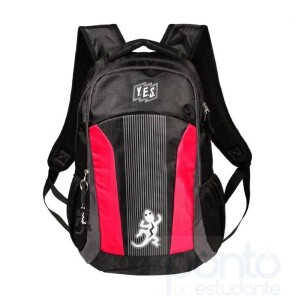 Mochila Yes MC1808 2 Divisões Preta Vermelha