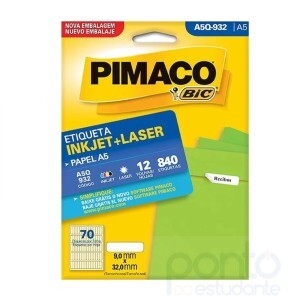Etiqueta Pimaco Ink-jet/laser A5q 932 9 X 32 Mm c/ 840 unidades