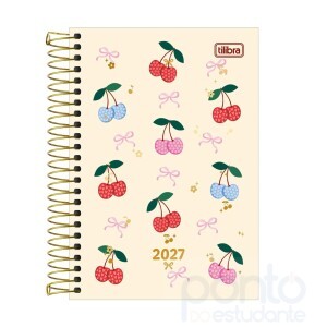 Agenda Tilibra Espiral Diária 12,9 x 18,7 cm Amarena 2027 
