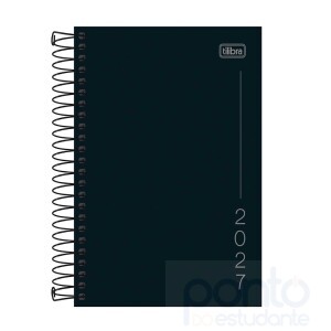 Agenda Tilibra Espiral Diária 11,7 x 16,4 cm Pepper Preta 2027                         