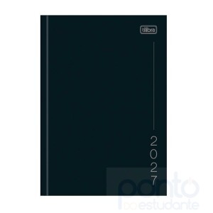 Agenda Tilibra Costurada Diária 12,3 x 16,6 cm Pepper Preta 2027 