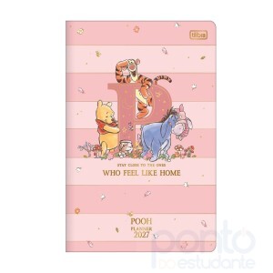 Agenda Tilibra Planner Grampeado 17,8 x 25,4 cm Pooh 90 G 2027 
